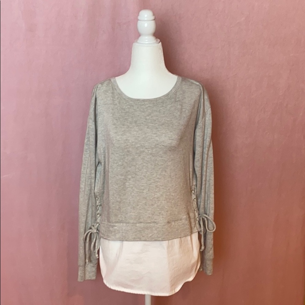 White House Black Market Gray long sleeve top